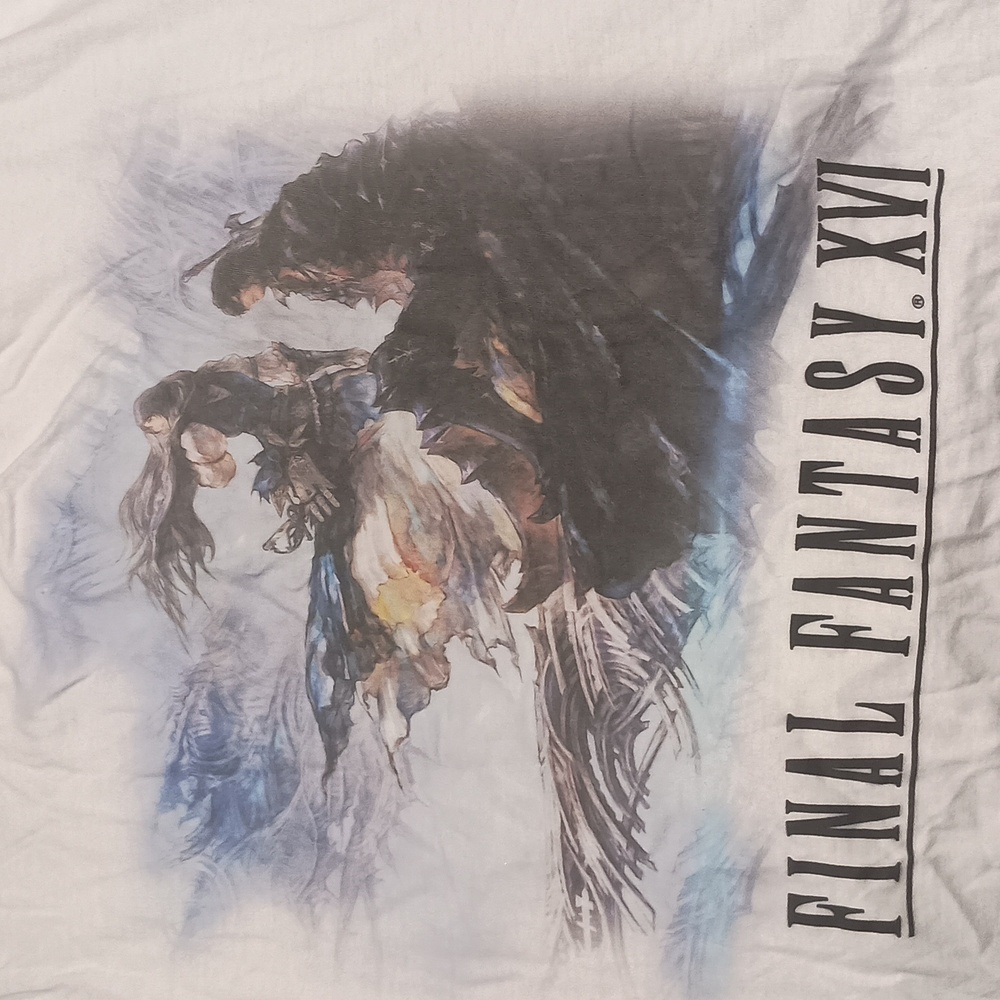Final Fantasy XVI Unisex White Cotton T-Shirt GameStop Exclusive
